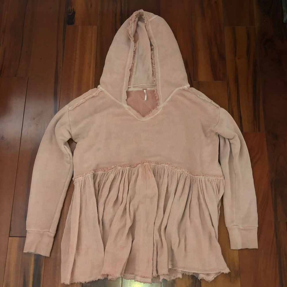 Pink free people causal sweater